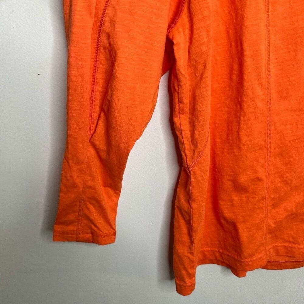 NWT FP Free People Movement Orange Oversized Side Slit Top Long Sleeves sz Large - Picture 4 of 10